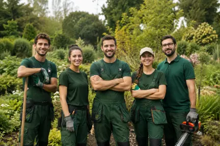 Equipo de EcoGarden traballando xuntos